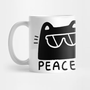 Cool peace cat with sunglasses Mug